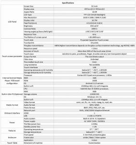 32 Inch touch table display