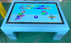 smart touch table with fridge